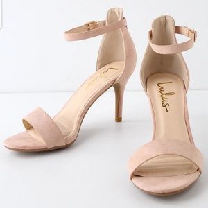 Published Author Blush Suede Ankle Strap Heels